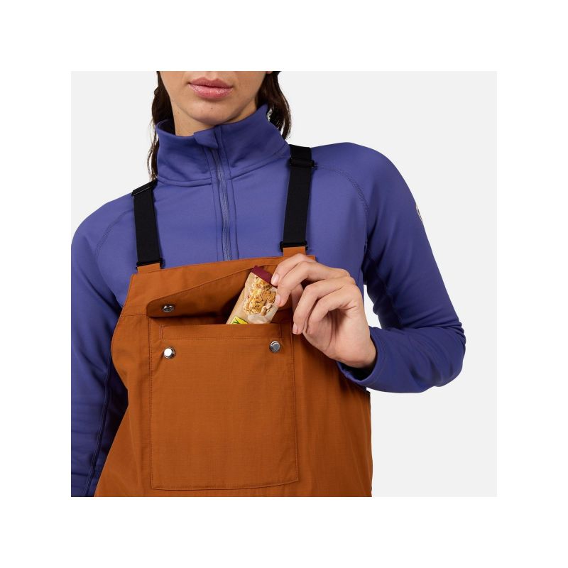 ROSSIGNOL W Outerlimits Insulated Bib Women's Ski Pants Brown