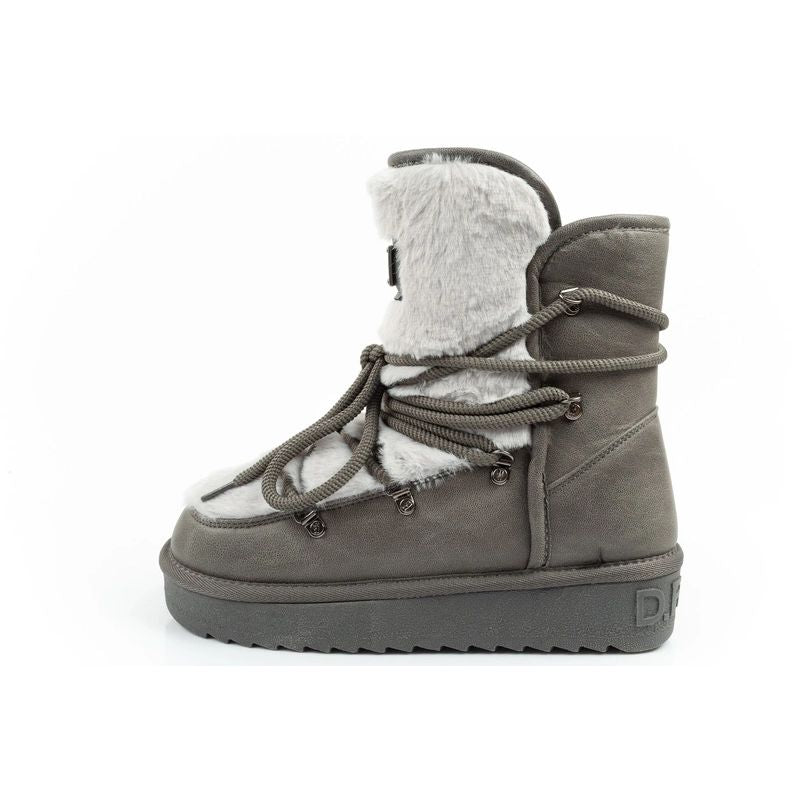 D.Franklin women's winter snow boots, fashionable fur lining, gray D.Franklin