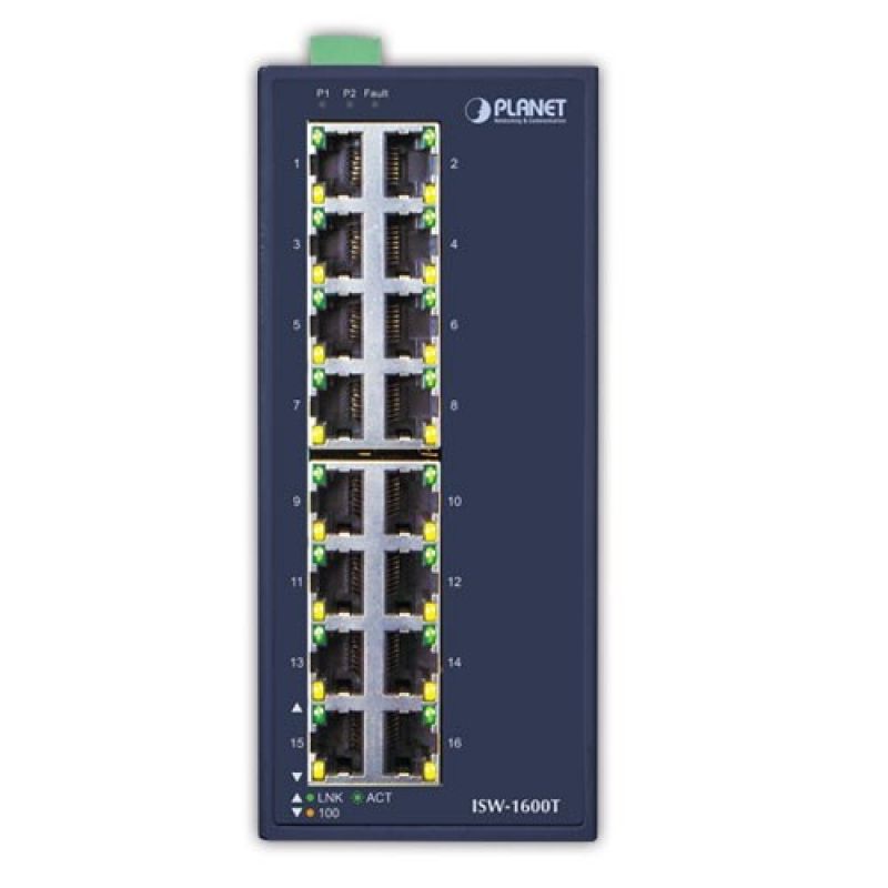 PLANET ISW-1600T Network Links Unmanaged Fast Ethernet (10/100) Blue Komunikacja i łączność/Switch-e Your Sports Performance