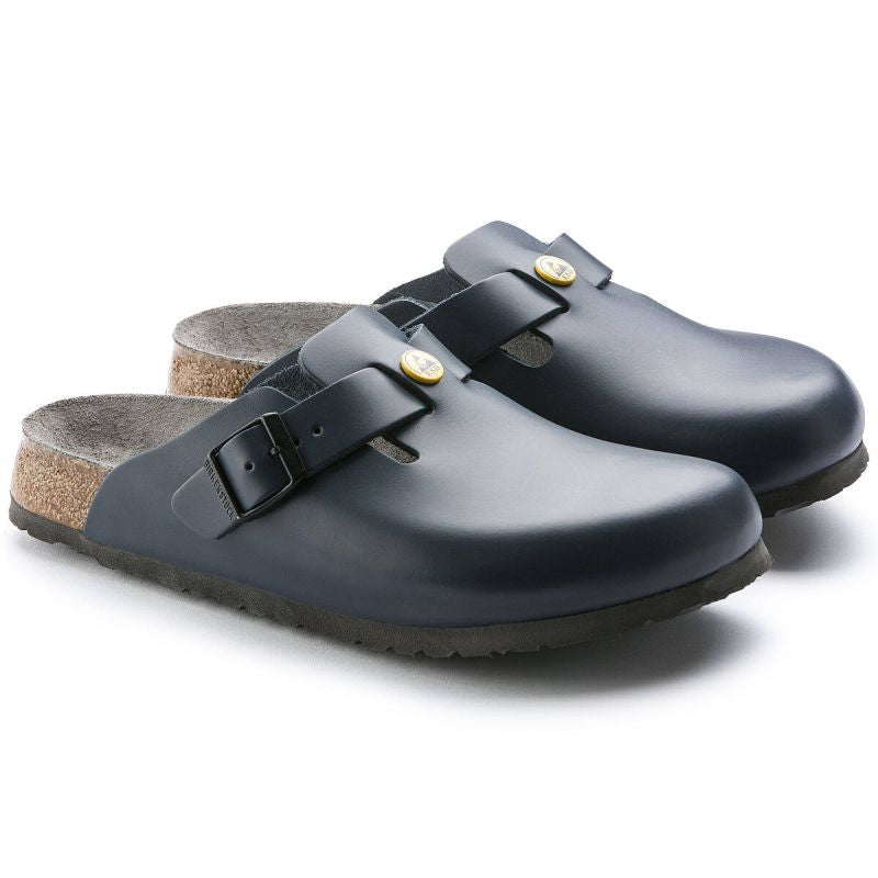 Women's Birkenstock Boston ESD Blue clogs natural leather narrow slippers (0061388) Footwear/Lifestyle/Brinkenstock/Klapki/chodaki Birkenstock