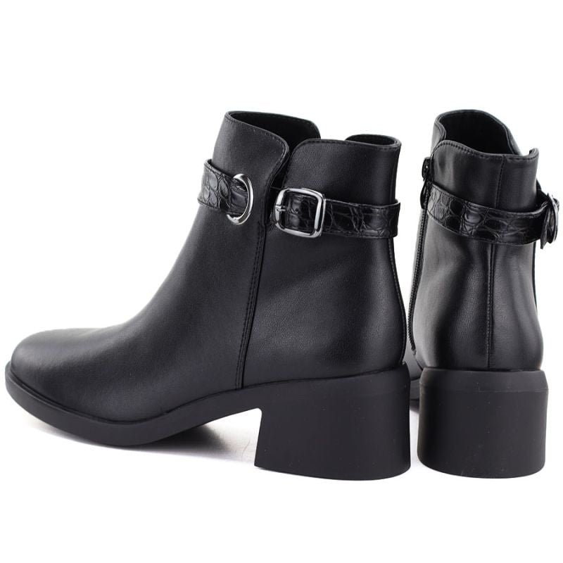 Women's leather ankle boots with insulated sole, black Sergio Leone BT-25-S