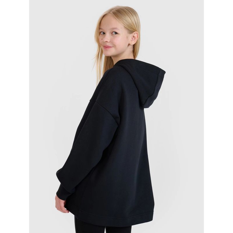 Girls' sweatshirt with a hood, open, 4F 4FJRSS25TSWSF2235-20S *Kategoria tymczasowa Your Sports Performance