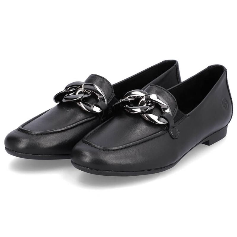 Comfortable leather shoes with a chain Remonte W RKR645, black Footwear/Lifestyle/Rieker Your Sports Performance