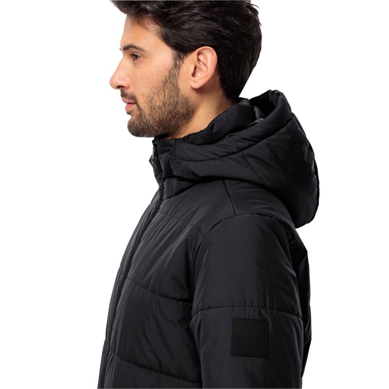 Men's transition jacket Jack Wolfskin DEUTZER LONG JKT M black breathable material black (1207451_6000) In preparation Your Sports Performance