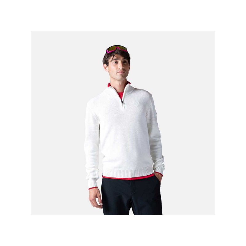 Rossignol Stripe 1/2 Zip Knit Sweater White Import z PMSport Your Sports Performance
