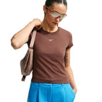 Nike Sportswear Chill Knit Women's T-Shirt Light Brown FV5508 259