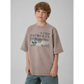 Boy's loose T-shirt with print 4F 4FJRSS26TTSHM4279-25S
