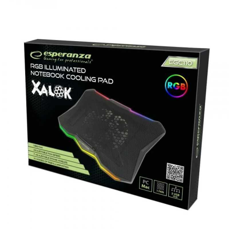 ESPERANZA RGB GAMING COOLING PAD XALOK EGC110 Chłodzenie/Podstawki pod notebooki Your Sports Performance