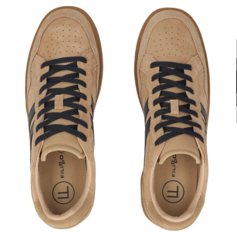 Men's leather shoes, beige sneakers, Filippo MP7794 Filippo