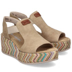 Women's beige wedge sandals Rieker 69472-60 Rieker