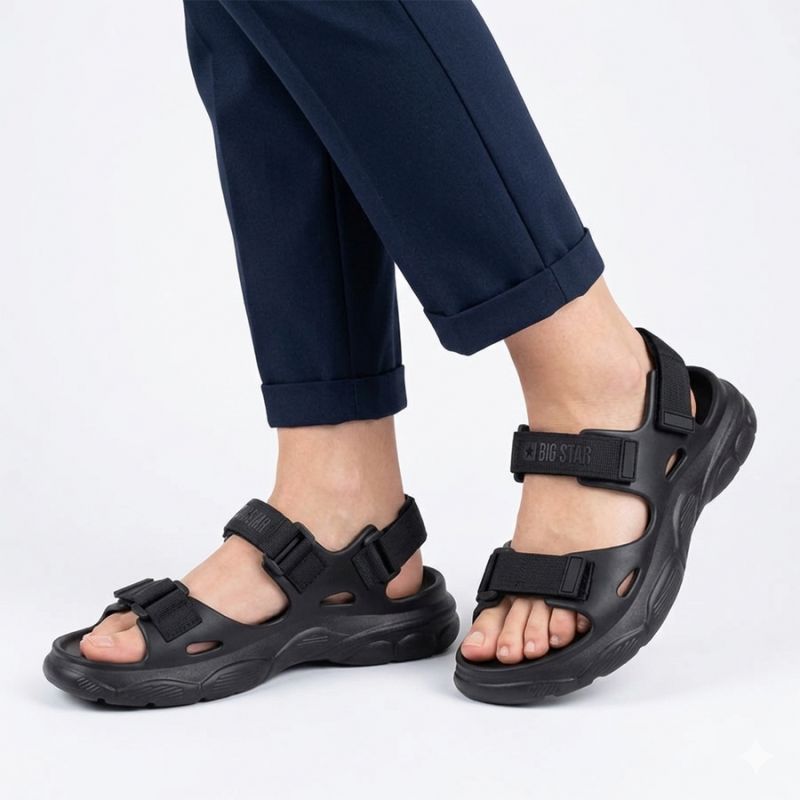 Big Star TT274A055 Black Foam Velcro Sandals To be categorized Your Sports Performance