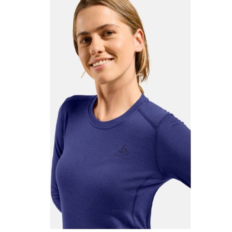 Odlo BL TOP crew neck l/s MERINO 200 long sleeve thermal underwear size S Blue Odzież militarna/Bielizna termoaktywna Your Sports Performance
