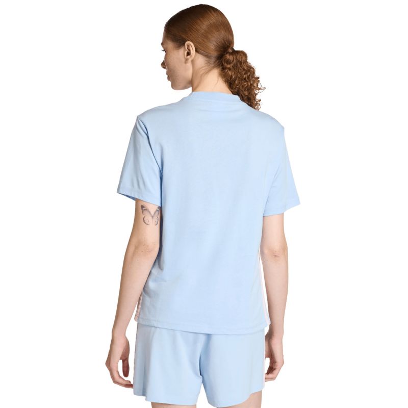 Women's adidas Essentials 3-Stripes Cotton T-shirt, light blue KB7119