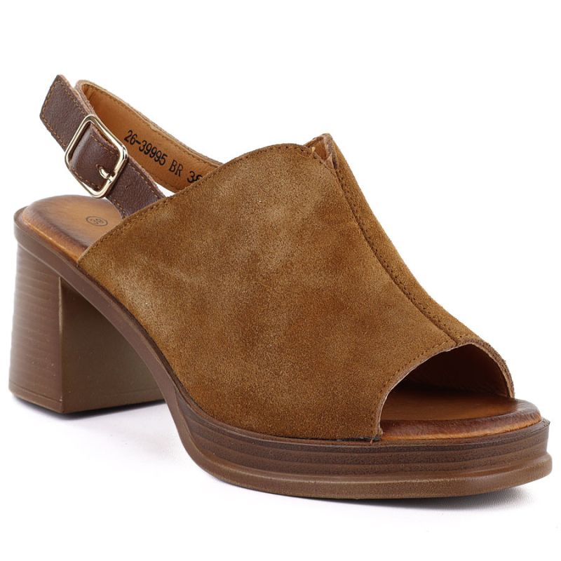 Women's leather suede high-heeled sandals Vinceza 26-39995 Vinceza