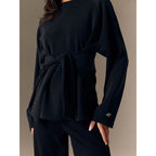 Women's regular sweatshirt with ties and modal 4F 4FRSS26TSWSF2784-20S