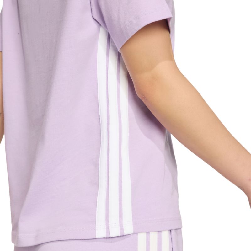 adidas Essentials 3-Stripes Cotton Women's T-Shirt Light Purple JX7619 adidas