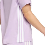 adidas Essentials 3-Stripes Cotton Women's T-Shirt Light Purple JX7619 adidas