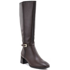 Women's brown leather high-heeled boots Sergio Leone KZ-31-S