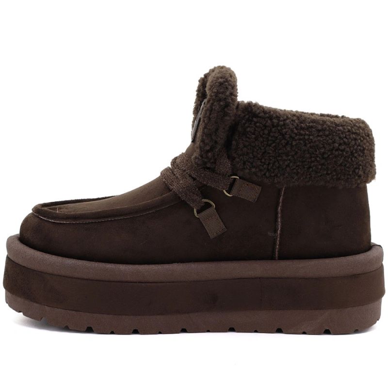 Waterproof women's snow boots with platform, brown Big Star UU274214