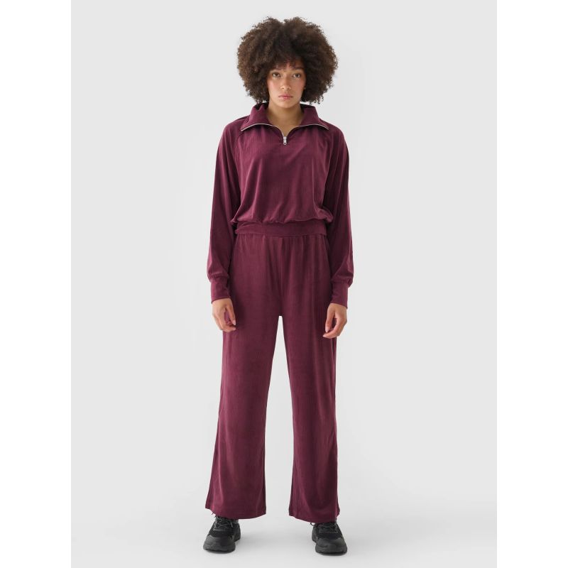 Women's velour sweatshirt without a hood, 4F 4FRAW24TSWSF2054-60S *Kategoria tymczasowa Your Sports Performance