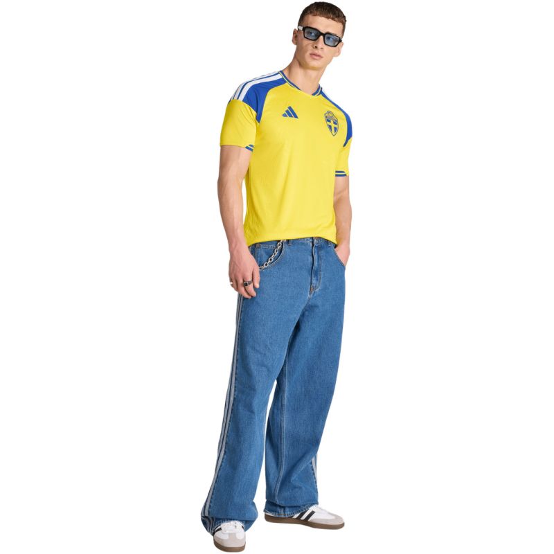 Men's adidas Sweden 26 Home Jersey yellow and blue JM5814