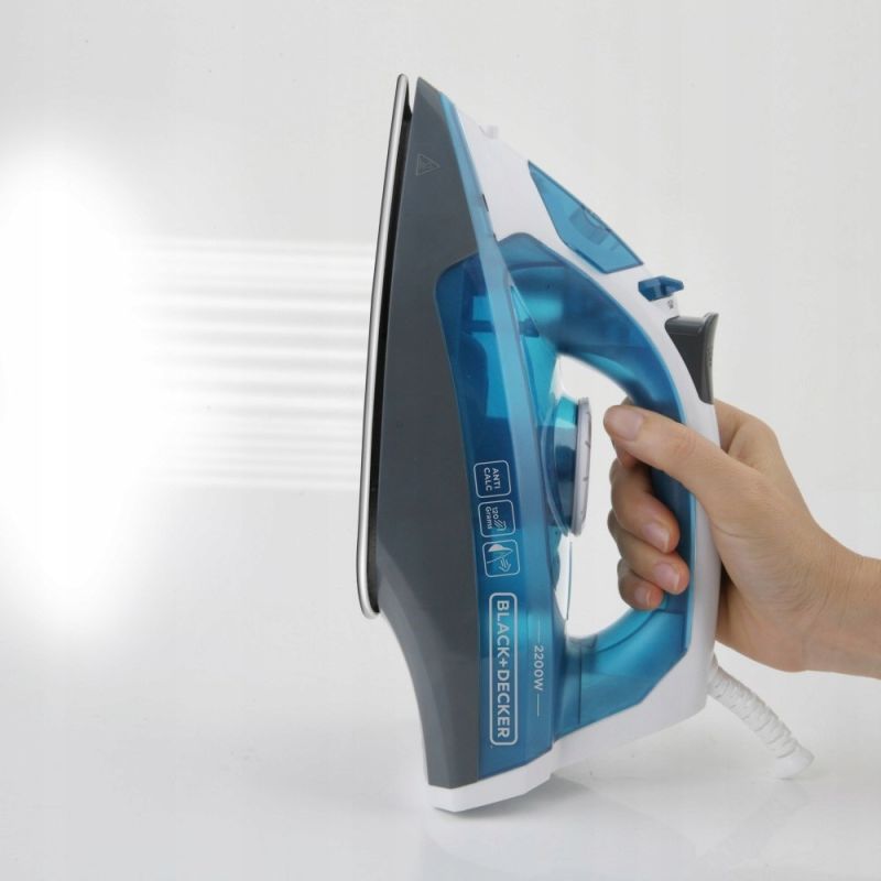 Black+Decker BXIR2200E Steam Iron (2200W; White and Blue) AGD - Produkty/Żelazka i generatory pary Your Sports Performance
