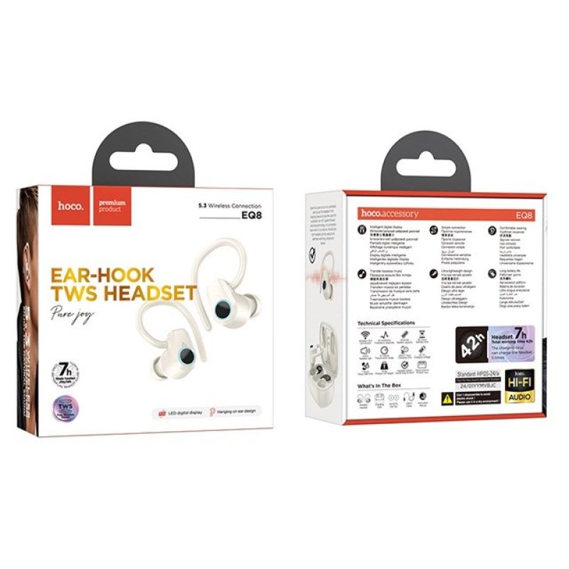 Hoco EQ8 Pure joy wireless headphones (white) In preparation Your Sports Performance