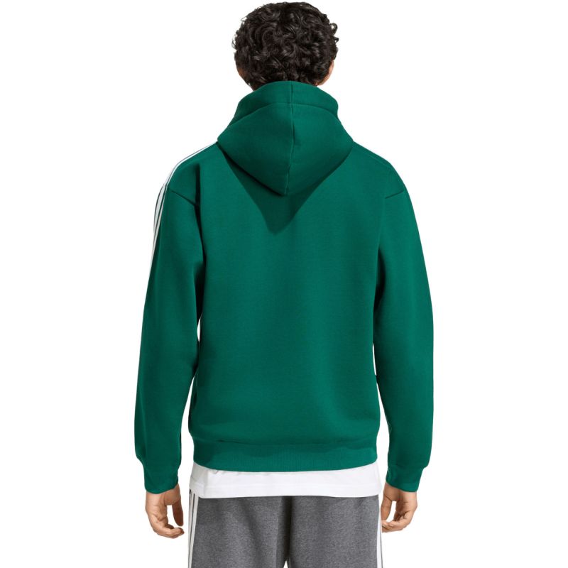 Men's adidas Essentials 3-Stripes Fleece Full-Zip Hoodie Green KZ1412