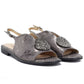 Women's flat sandals with pewter decoration S.Barski 61-6035 S.Barski