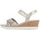 Women's gold leather wedge sandals Remonte R6266-90 Remonte