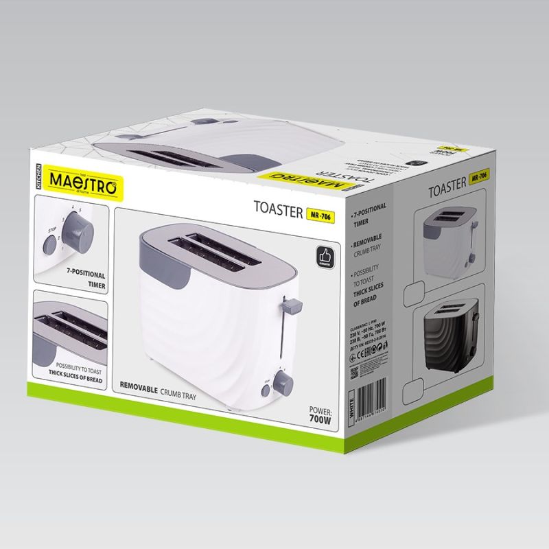 700W MR-706-WHITE MAESTRO toaster AGD - Produkty/Tostery Your Sports Performance