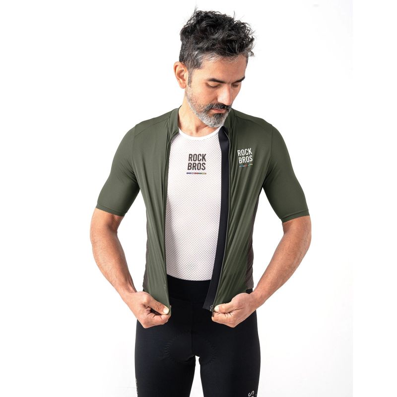 Rockbros 15220004002 ROAD TO SKY men's cycling jersey short sleeve S - green Rockbros