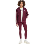 Women's adidas Essentials 3-Stripes Full-Zip Burgundy Sweatshirt KX0785