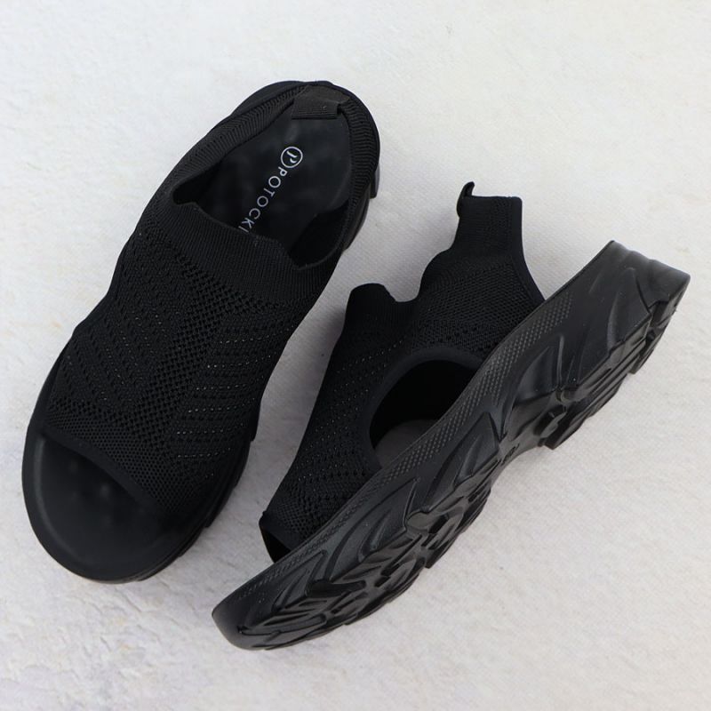 Women's closed-toe black sandals Potocki TO90302 Footwear Your Sports Performance