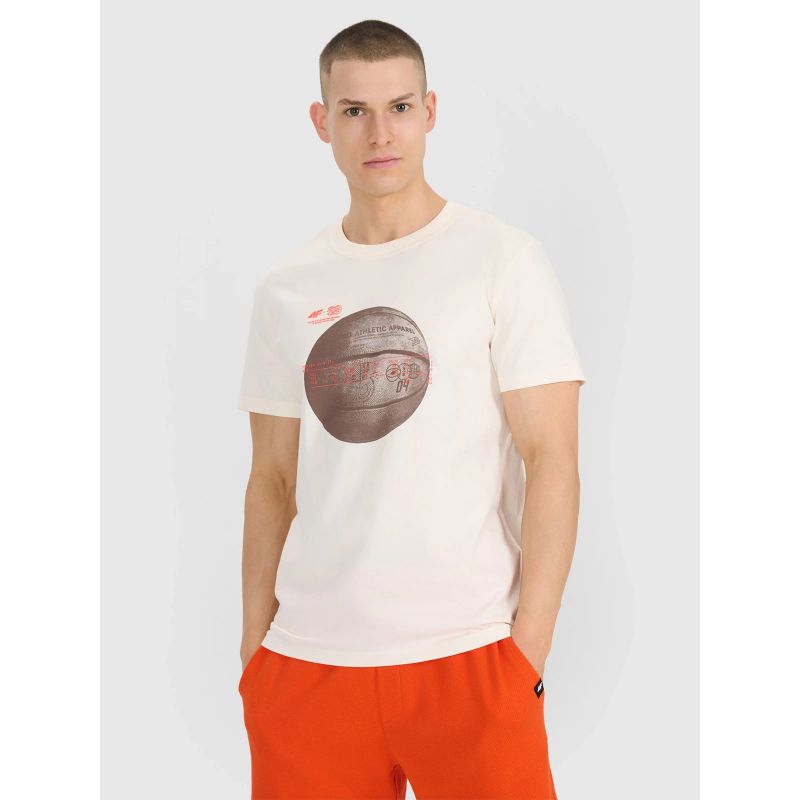 Men's regular printed T-shirt 4F 4FRSS25TTSHM3093-11S *Kategoria tymczasowa Your Sports Performance