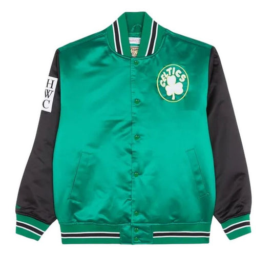 Mitchell & Ness NBA Boston Celtics Primetime Heavyweight Satin Jacket Vintage Logo Celtics M JK8453-BCEKYGN Clothing/Lifestyle/Mitchell & Ness Your Sports Performance