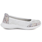 Women's leather openwork shoes, white, S.Barski 7036 S.Barski