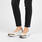 Leather ballet flats with a thick sole, openwork, white Jezzi 7815 To be categorized Your Sports Performance