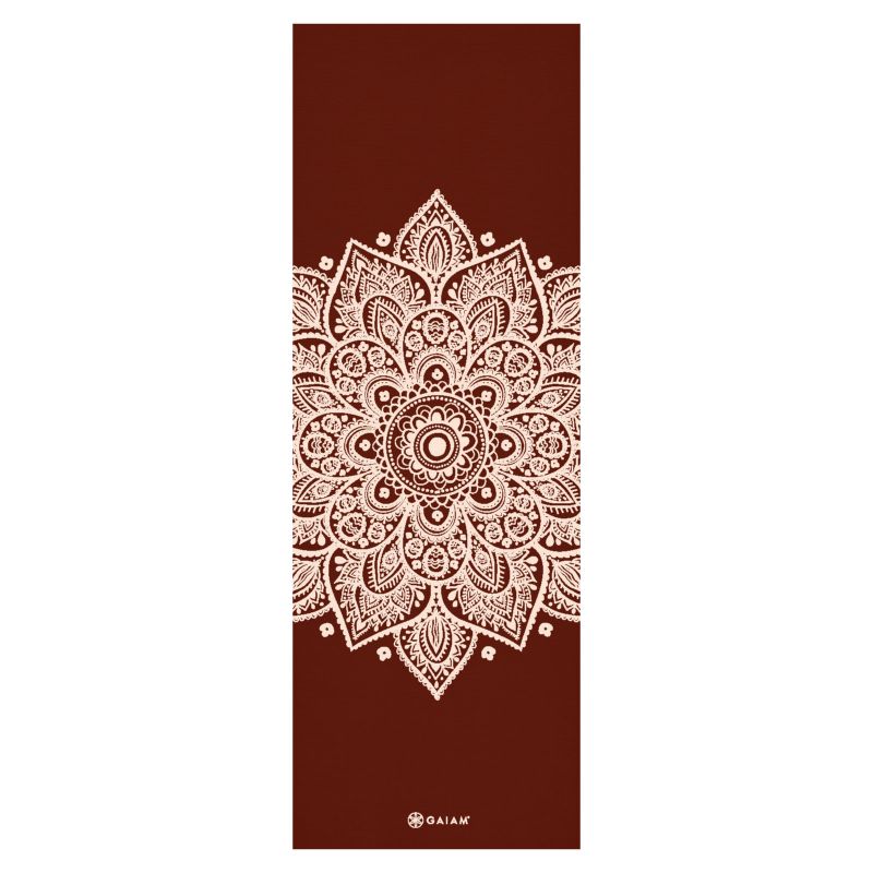 Gaiam Intense Rust Sundial Flower Yoga Mat 5mm 65733 Accessories/Training equipment Your Sports Performance