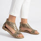 Women's openwork snakeskin gold sandals M.Daszyński MR24148-2 M. Daszyński