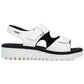 Women's leather wedge sandals white Rieker V1382-80 Rieker