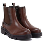 Women's brown leather ankle boots, Sergio Leone BT-01-S