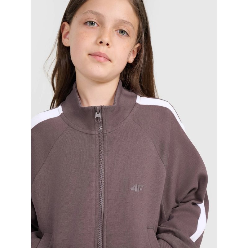Girls' zip-up sweatshirt without hood 4F 4FJRAW25TSWSF2430-51S *Kategoria tymczasowa Your Sports Performance
