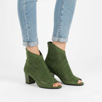 Women's open-toe green ankle boots M.Daszyński MR1954-23 To be categorized Your Sports Performance