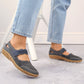 Rieker W RKR648 blue leather openwork shoes Footwear/Lifestyle/Rieker Your Sports Performance
