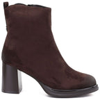 Women’s Chocolate Brown Heeled Platform Ankle Boots Potocki SZ12844