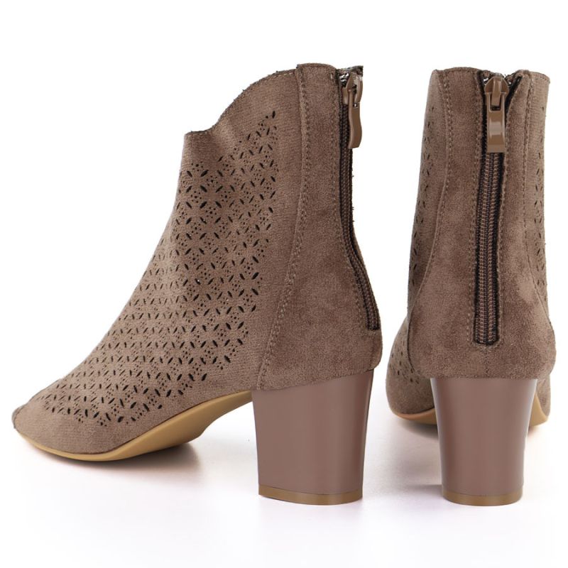 Women's open-toe brown ankle boots M.Daszyński MR1954-23 To be categorized Your Sports Performance