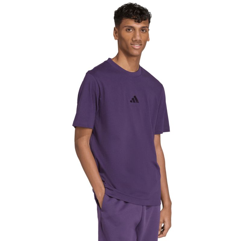 Men's adidas Essentials Small Logo Single Jersey Purple JW6232 In preparation Adidas