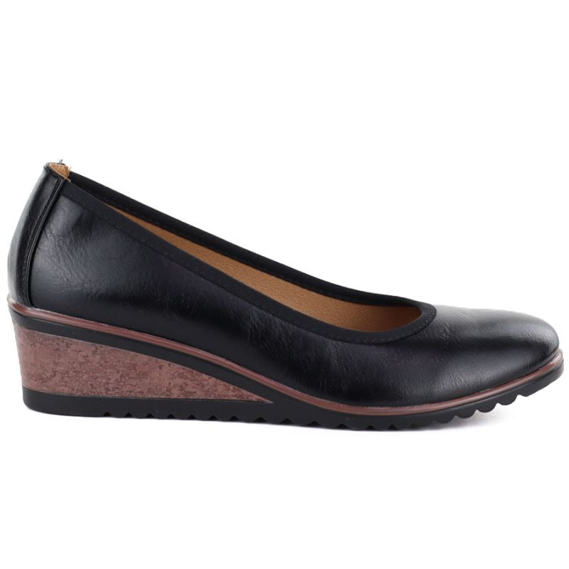 Women's black wedge shoes Vinceza 58628 Vinceza