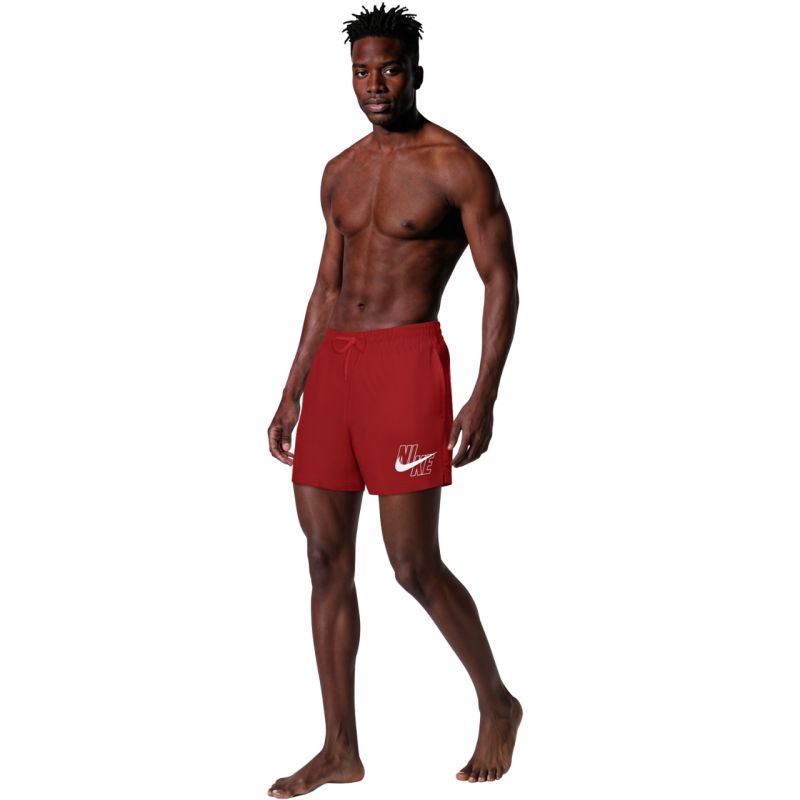 Nike Logo Lap 5" Volley Swim Shorts Red NESSG574 614